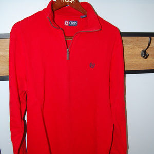 Chaps Red Pull Over 1/4 Zip Mock Neck (L)